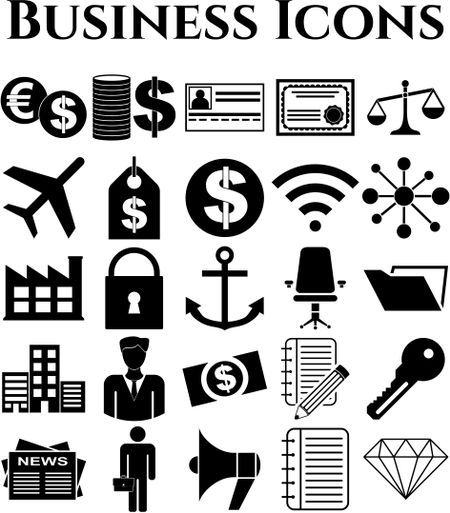 25 icon set. business Icons. Universal and Standard Icons.