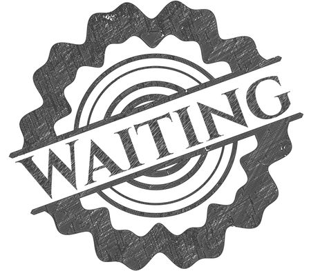 Waiting emblem with pencil effect