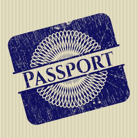 Passport rubber seal with grunge texture