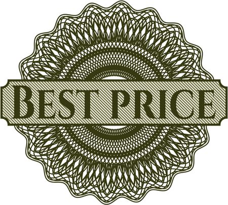 Best Price written inside abstract linear rosette