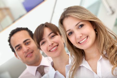 Group of business people smiling in an office