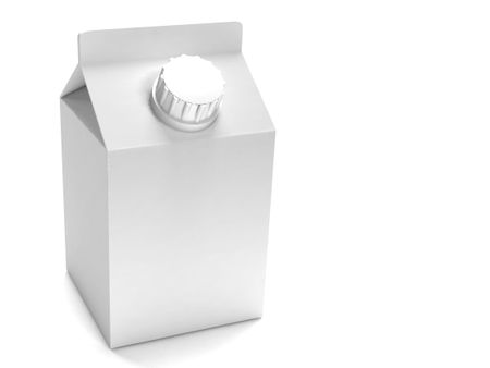blank carton isolated over a white background