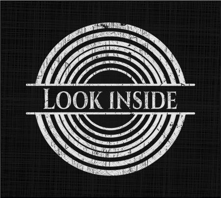 Look inside with chalkboard texture