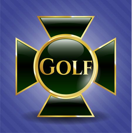 Golf gold shiny badge