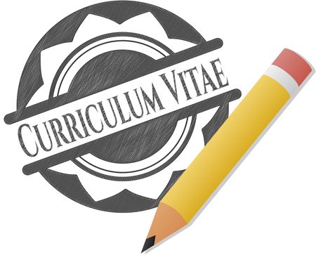 Curriculum Vitae emblem with pencil effect