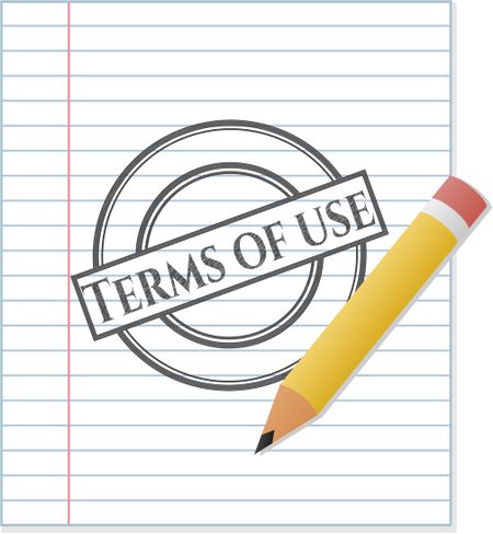 Terms of use emblem drawn in pencil