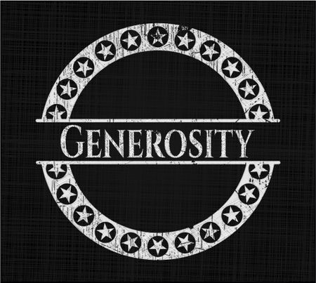 Generosity written with chalkboard texture