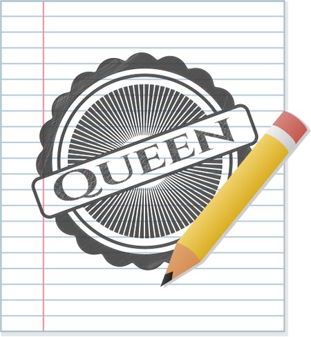 Queen with pencil strokes