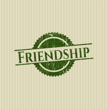 Friendship rubber grunge stamp