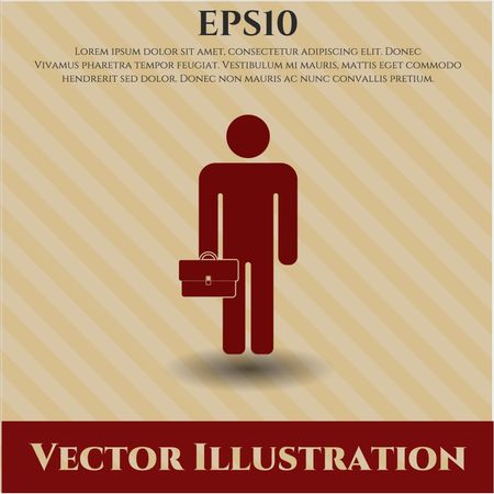 Businessman holding briefcase icon vector illustration