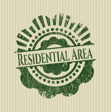 Residential Area rubber stamp with grunge texture