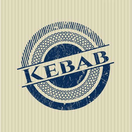 Kebab rubber stamp with grunge texture