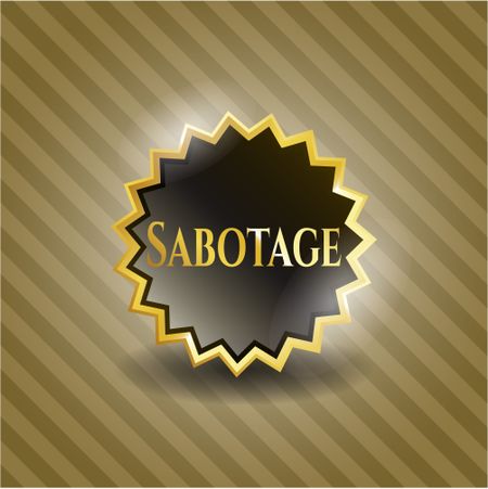 Sabotage gold emblem or badge
