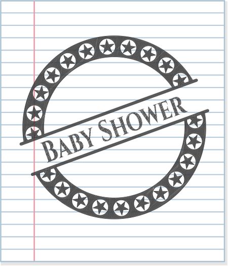 Baby Shower emblem with pencil effect