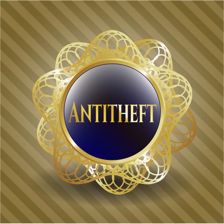 Antitheft golden emblem or badge