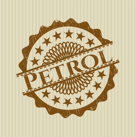 Petrol rubber stamp with grunge texture