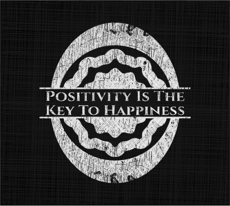 Positivity Is The Key To Happiness chalkboard emblem
