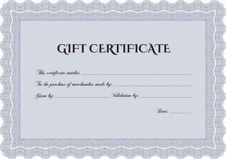 Retro Gift Certificate. Customizable, Easy to edit and change colors. With complex background. Good design.