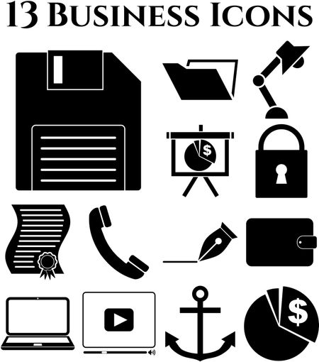 13 icon set. business Icons. Universal Modern Icons.