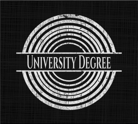 University Degree written on a chalkboard