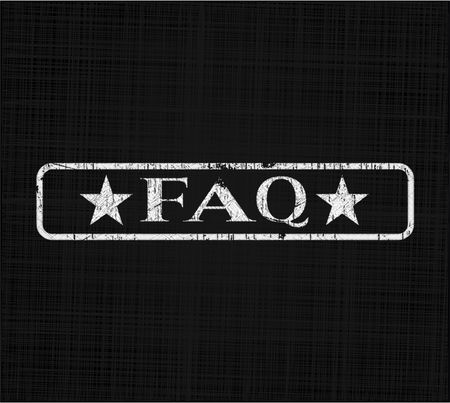 FAQ chalk emblem written on a blackboard