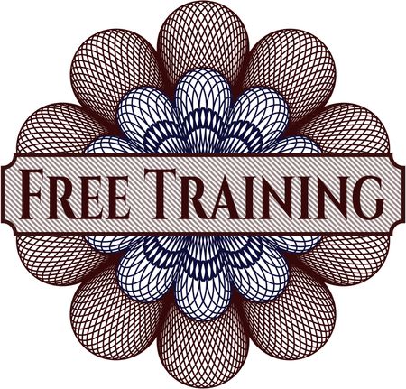 Free Training inside money style emblem or rosette