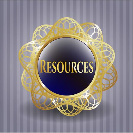 Resources golden badge or emblem