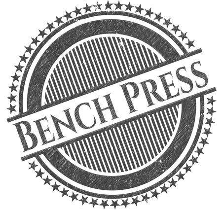 Bench Press emblem drawn in pencil
