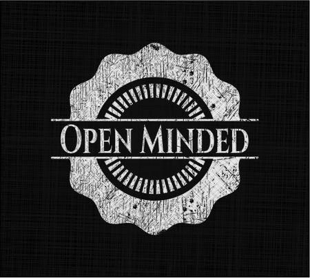 Open Minded chalkboard emblem