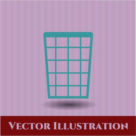 Wastepaper Basket vector icon or symbol