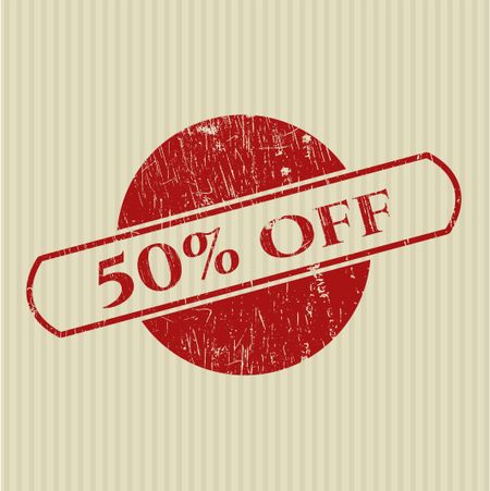 50% Off rubber stamp