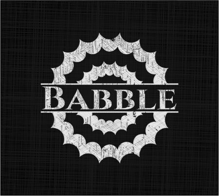 Babble chalkboard emblem on black board