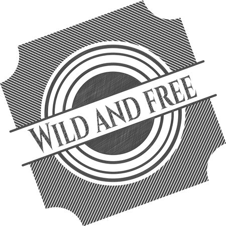 Wild and free pencil emblem