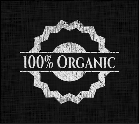 100% Organic written on a chalkboard