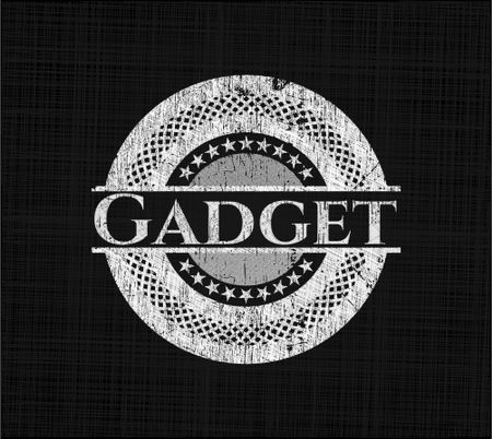 Gadget chalkboard emblem written on a blackboard