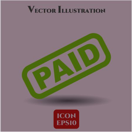 Paid vector icon or symbol