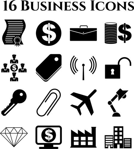 Set of 16 business icons. Quality Icons.