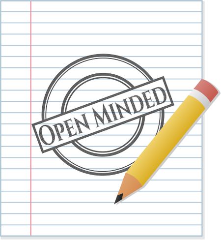 Open Minded pencil strokes emblem