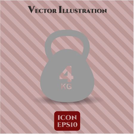4Kg Kettlebell vector icon