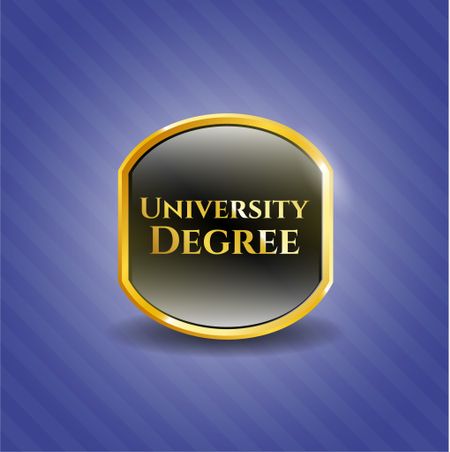 University Degree golden emblem or badge