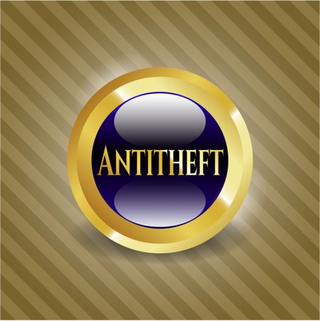 Antitheft gold badge or emblem