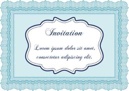 Invitation. Detailed. Complex design. Printer friendly. 