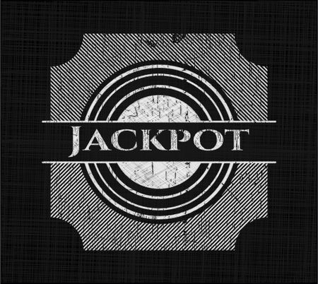 Jackpot chalkboard emblem on black board
