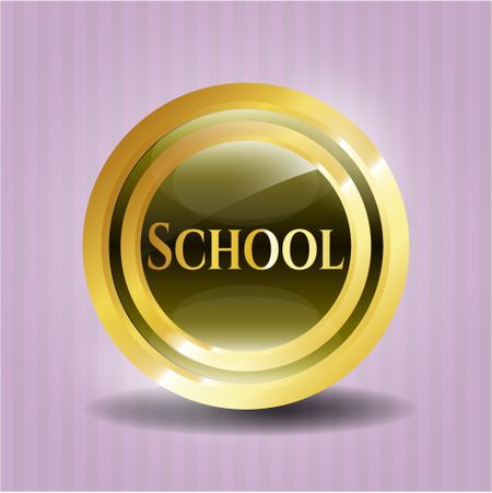 School gold emblem or badge