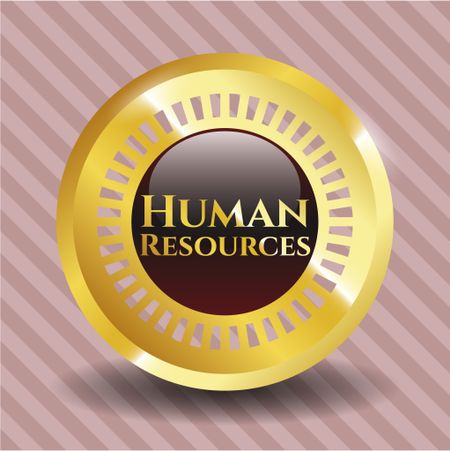 Human Resources golden emblem or badge