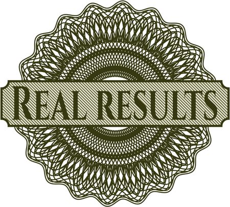 Real results rosette or money style emblem