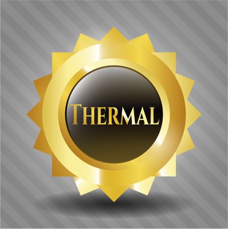 Thermal gold shiny badge