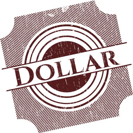 Dollar rubber stamp with grunge texture