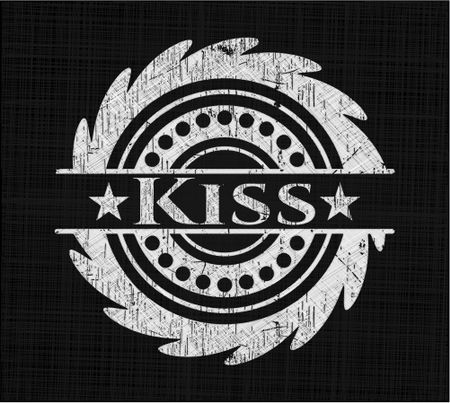 Kiss with chalkboard texture