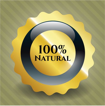 100% Natural gold emblem